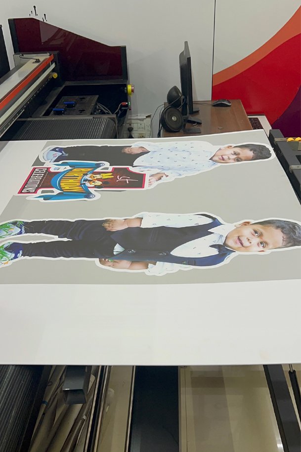 Product launches advertising foam cut out